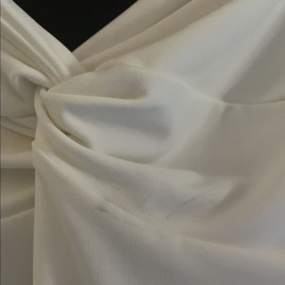 Lucy in the Sky Denisse Chiffon Sheer Sleeve Dress in White - Picture 6 of 6